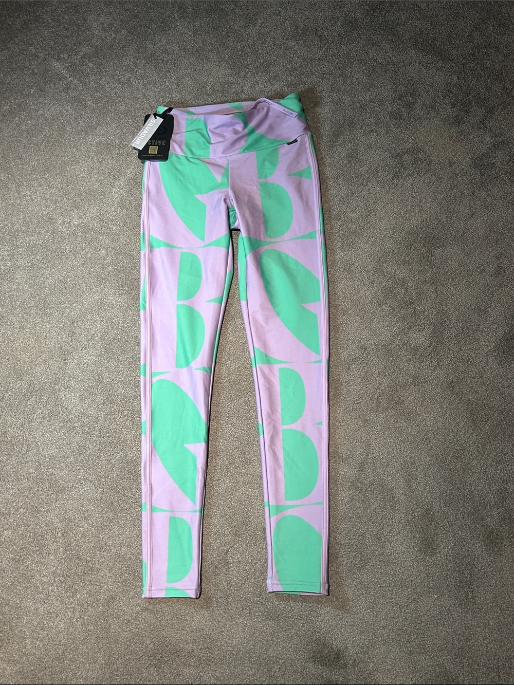 Goldbergh Lavender Leggings with Mint Graphic Print